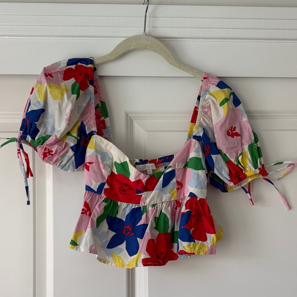 Olivaceous Vibrant Floral Blouse